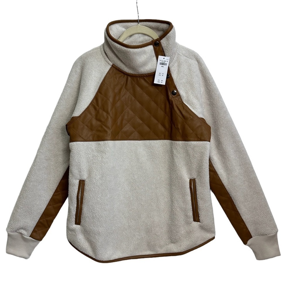 ABERCROMBIE AND FITCH Asymmetrical Snap-up‎ Fleece, Size SMALL
